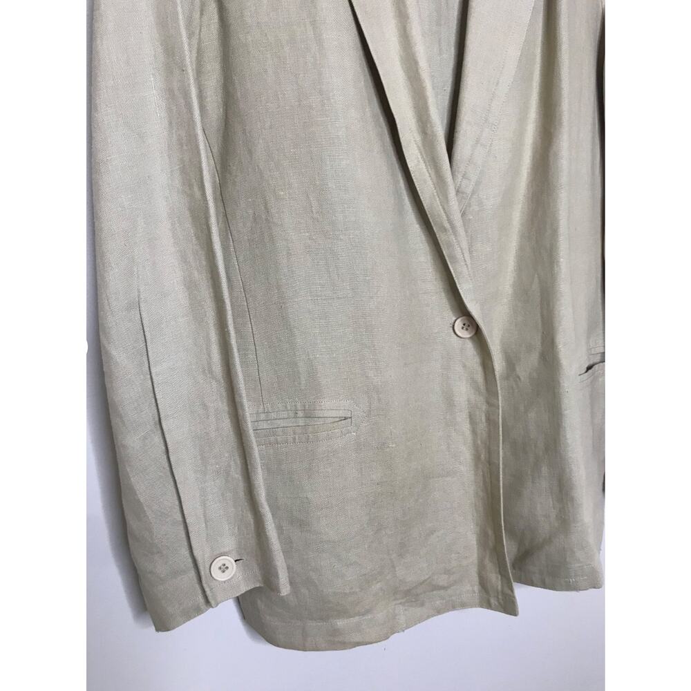 Diane Von Furstenberg Vintage 80s Linen Blazer Womens 14 Beige - Picture 5 of 8